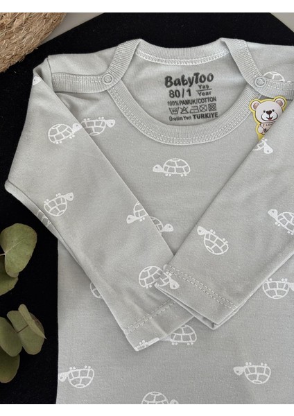 Kaplumbağa Desenli Uzun Kollu Body modelleri