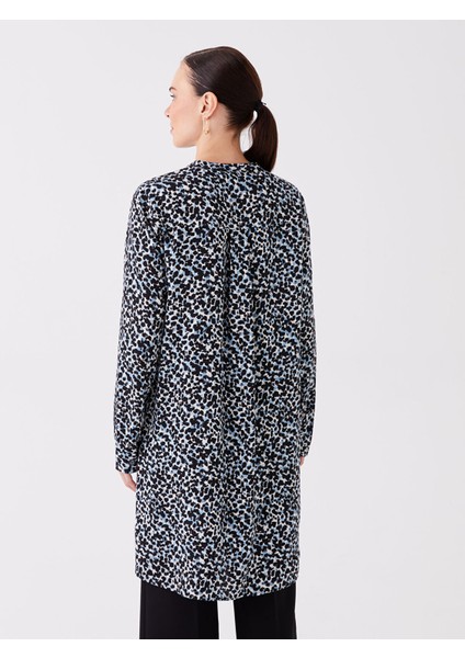 Yeni Sezon Hakim Yaka Desenli Uzun Kollu Kadın Tunik indirimleri