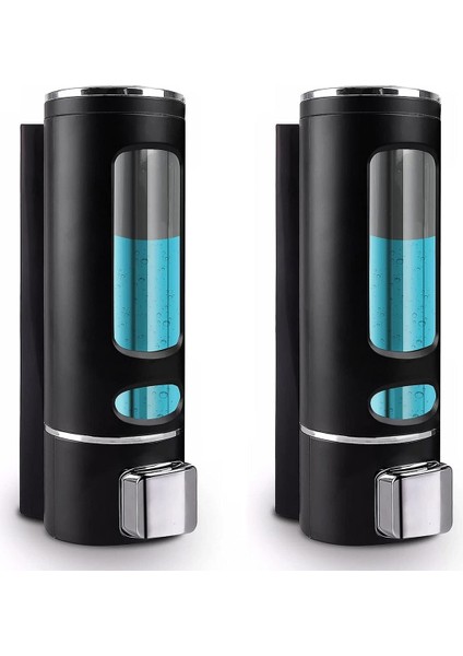 Vıvo 2 Adet Siyah 400 ml Duvara Monte Manuel Sabunluk Banyo , Mutfak El Sıvı Şampuan Duş Jeli V-52