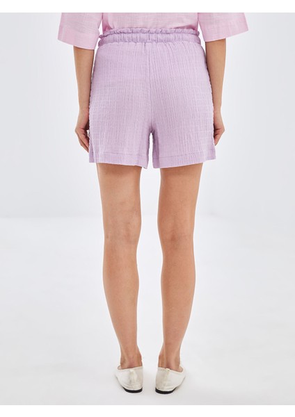 Yeni Sezon Kadın Beli Lastikli Düz Şort fırsatları