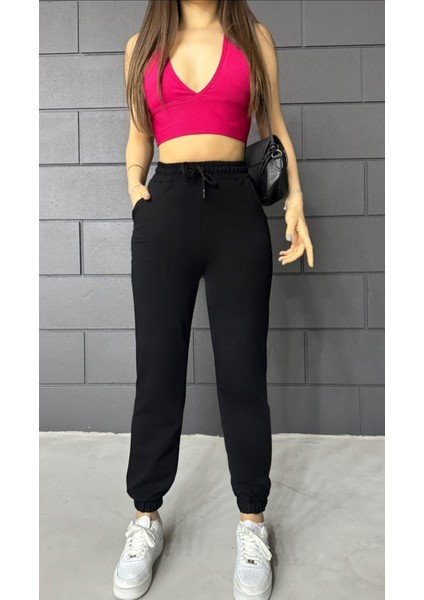 Lastik Paçalı Modal Kumaş Bol Eşofman Altı