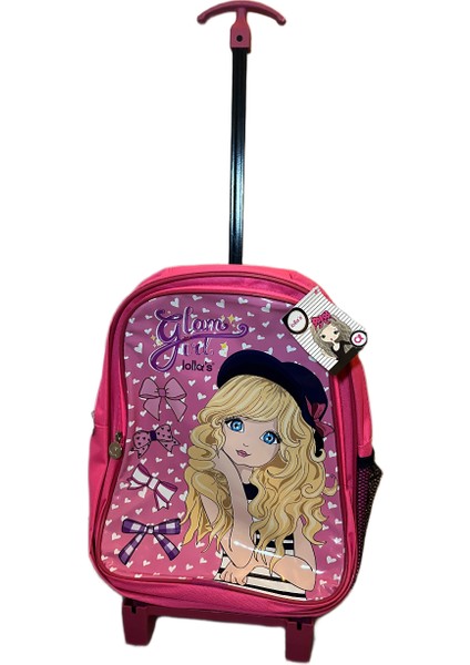 Glam Girl Çekçekli Okul Çantası/ilkokul Çantası – Pembe / Tekerlekli