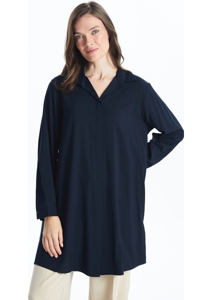 Yeni Sezon Düz Uzun Kollu Kadın Gömlek Tunik