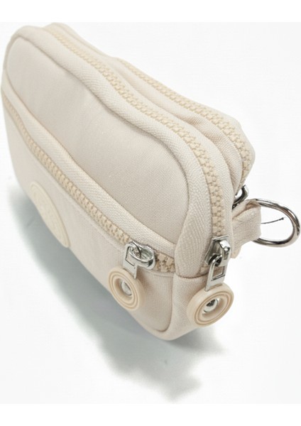 Kumaş Mini El ve Omuz Çantası | Çok Gözlü, Çok Fermuarlı | Organizer, Anahtarlık ve Makyaj Çantası fırsatları