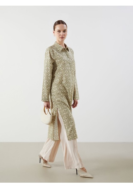 Yeni Sezon Desenli Kadın Gömlek Tunik