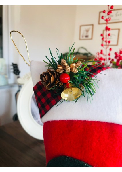 Cutestuffshop El Yapımı Noel Baba Figürlü Şömine Çorabı,Çarık Yılbaşı Çorabı,Ağaç Süsü,Yeniyıl Hediyesi fiyatları