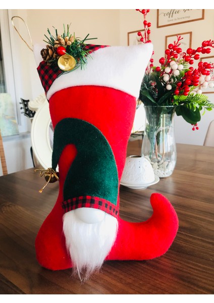 Cutestuffshop El Yapımı Noel Baba Figürlü Şömine Çorabı,Çarık Yılbaşı Çorabı,Ağaç Süsü,Yeniyıl Hediyesi modelleri
