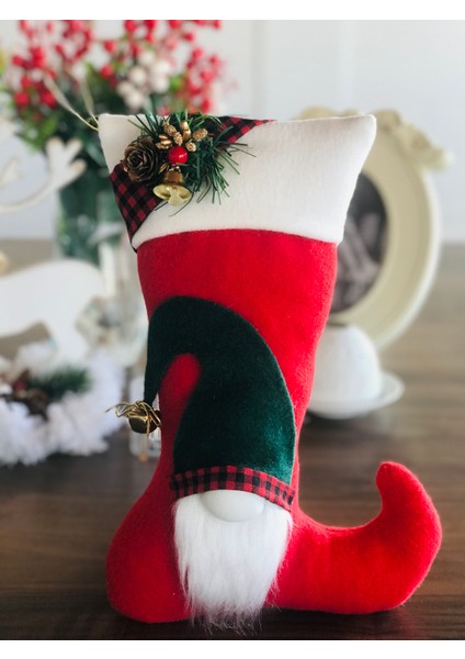 Cutestuffshop El Yapımı Noel Baba Figürlü Şömine Çorabı,Çarık Yılbaşı Çorabı,Ağaç Süsü,Yeniyıl Hediyesi fırsatları