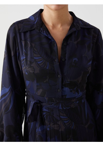 Yeni Sezon Gömlek Yaka Çiçekli Elbise modelleri