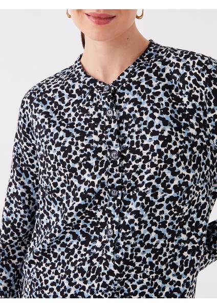 Yeni Sezon Hakim Yaka Desenli Uzun Kollu Kadın Tunik fırsatları