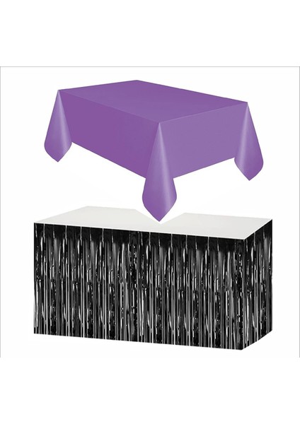 Mor Masa Örtüsü, Siyah Masa Eteği, Siyah Arka Fon fiyatları