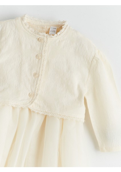 Yeni Sezon Bisiklet Yaka Kız Çocuk Armürlü Elbise modelleri