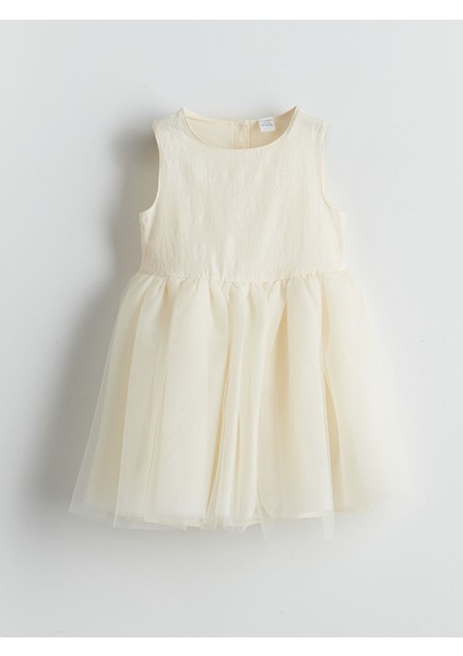 Yeni Sezon Bisiklet Yaka Kız Çocuk Armürlü Elbise fırsatları