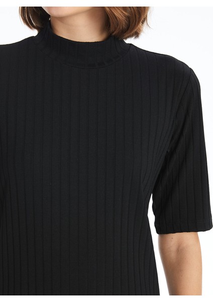 Yeni Sezon Dik Yaka Düz Kısa Kollu Elbise modelleri