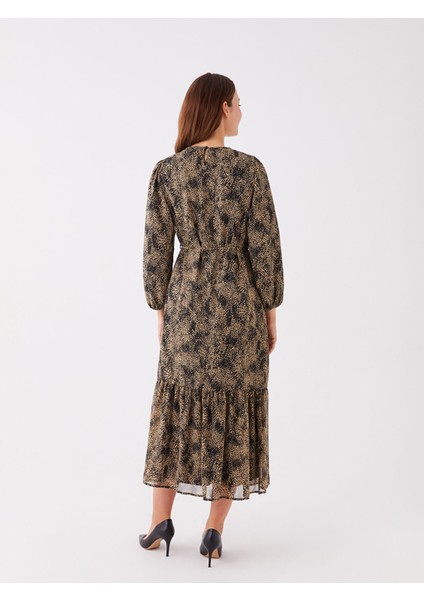 Yeni Sezon Bisiklet Yaka Desenli Uzun Kollu Elbise indirimleri