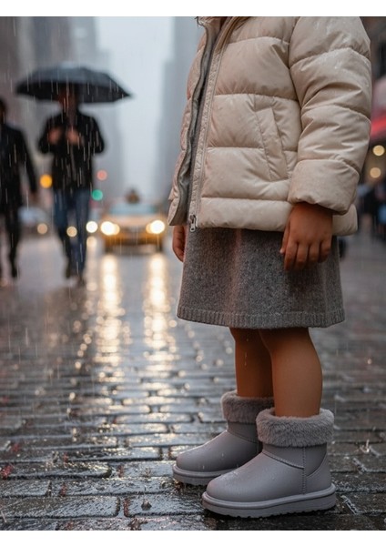 Su Geçirmez Plastik Içi Komple Kürklü Yağmur Çizmesi Ev Botu Ug