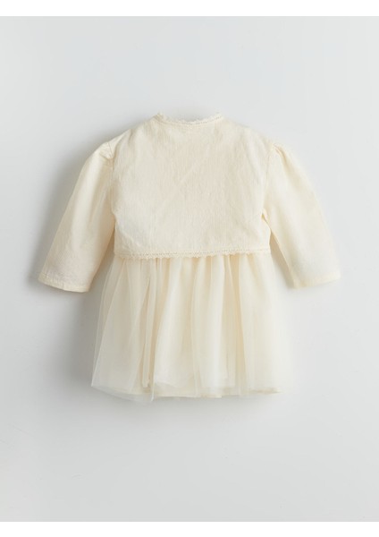 Yeni Sezon Bisiklet Yaka Kız Çocuk Armürlü Elbise fiyatları