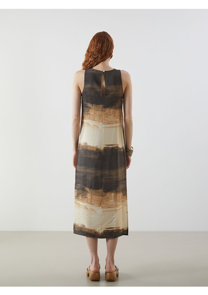 Yeni Sezon Bisiklet Yaka Desenli Elbise fırsatları