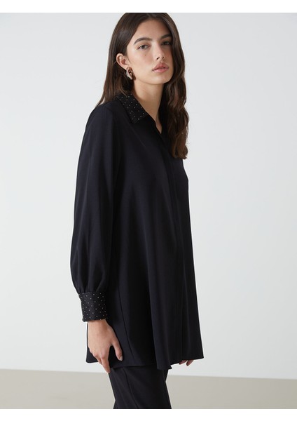 Yeni Sezon Taş Detaylı Kadın Gömlek Tunik