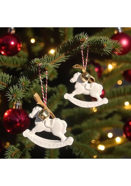 5 Adet Özel Tasarım Sallanan At Yılbaşı Ağaç Süsü | El Yapımı