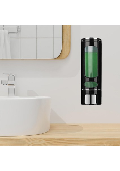 Vıvo 1 Adet Siyah 400 ml Manuel Şampuan Sıvı Tutucu Banyo, Mutfak, Lavabo, Dezenfektanı Sabunluk V-52