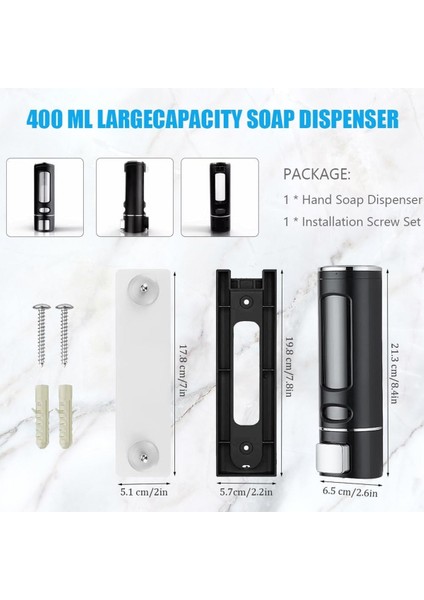 Vıvo 1 Adet Siyah 400 ml Manuel Şampuan Sıvı Tutucu Banyo, Mutfak, Lavabo, Dezenfektanı Sabunluk V-52 fırsatları