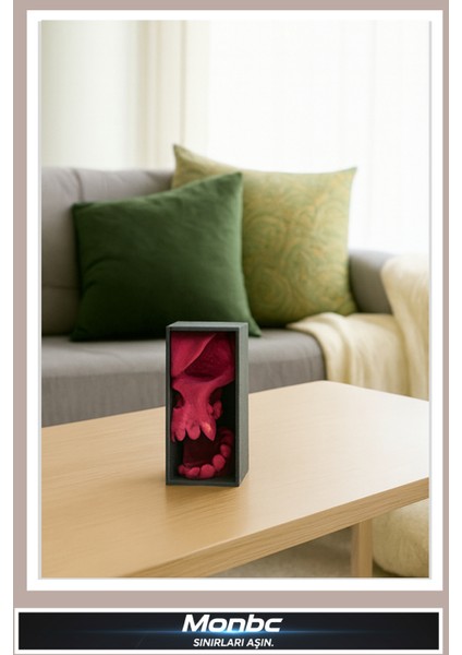 Scream Skull Kitaplık Ayracı 3D Tasarım Dekoratif Biblo, Hediyelik ve Ev Ofis Için Şık Aksesuar