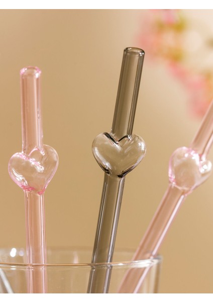Yeni Sezon Kalp Desenli Cam Pipet 4'lü modelleri