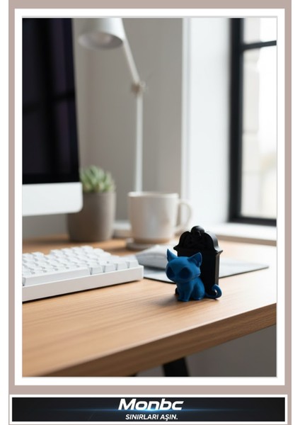 Gotik Kedi ve Mezar Taşı Figürü 3D Tasarım Dekoratif Biblo, Hediyelik ve Ev Ofis Için Şık Aksesuar