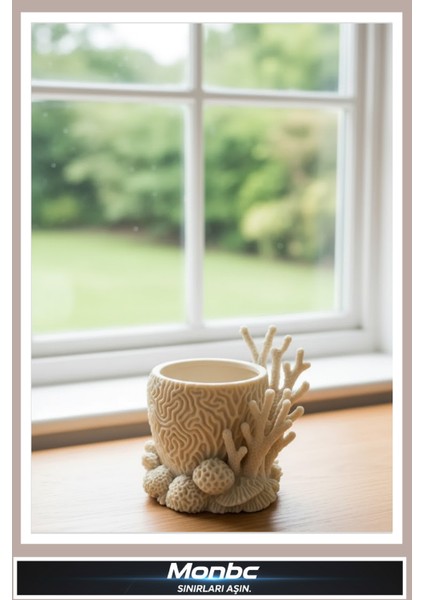 Coralia Mercan 3D Tasarım Dekoratif Biblo, Hediyelik ve Ev Ofis Için Şık Aksesuar