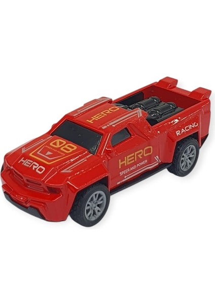 Çek Bırak Metal Küçük Arabalar 8 cm - SH40031 - Kırmızı Pick-Up (Lisinya)