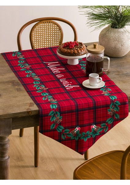 Yeni Sezon Ekose Desenli Baskılı Runner 50X140 cm fiyatları