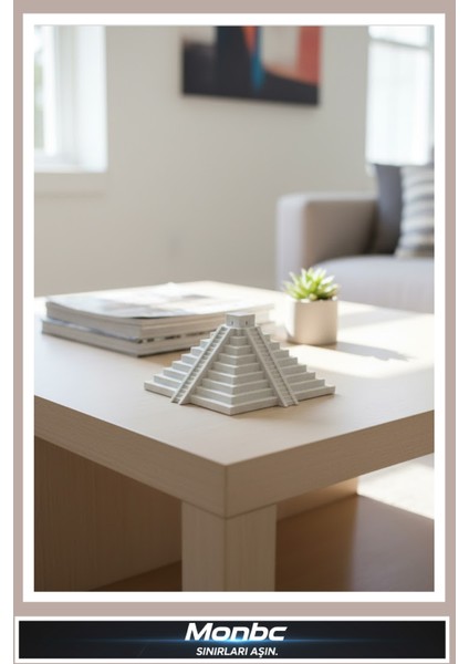 Chichen Itza Piramidi 3D Tasarım Dekoratif Biblo, Hediyelik ve Ev Ofis Için Şık Aksesuar