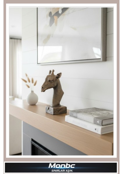 Zürafa Büst 3D Tasarım Dekoratif Biblo, Hediyelik ve Ev Ofis Için Şık Aksesuar fiyatları