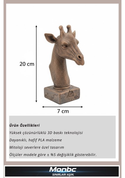 Zürafa Büst 3D Tasarım Dekoratif Biblo, Hediyelik ve Ev Ofis Için Şık Aksesuar fırsatları