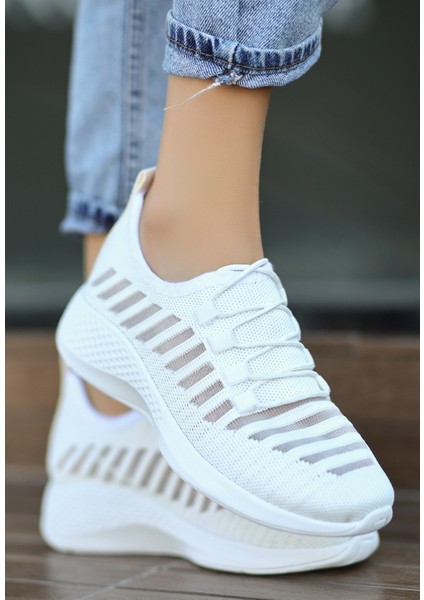 Wina Beyaz Triko Spor Ayakkabı