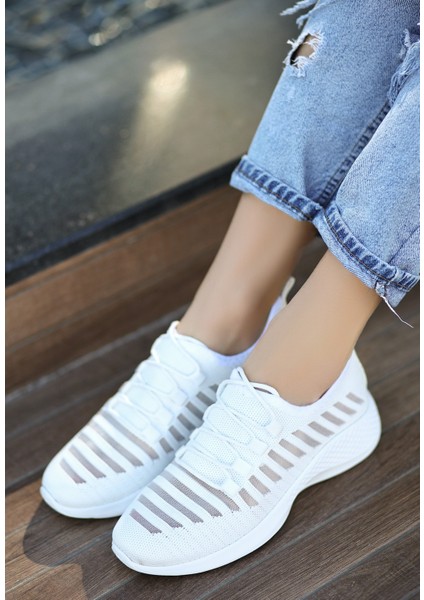 Wina Beyaz Triko Spor Ayakkabı