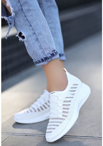 Wina Beyaz Triko Spor Ayakkabı