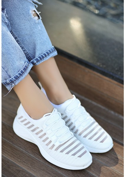 Wina Beyaz Triko Spor Ayakkabı