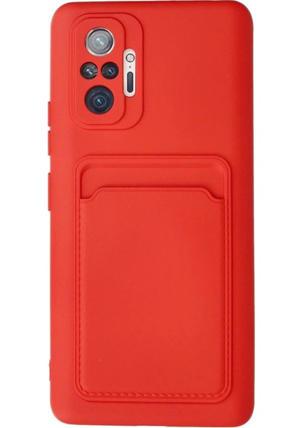 Xiaomi Redmi Note 10 Pro Kılıf Kelvin Kartvizitli Silikon - Kırmızı