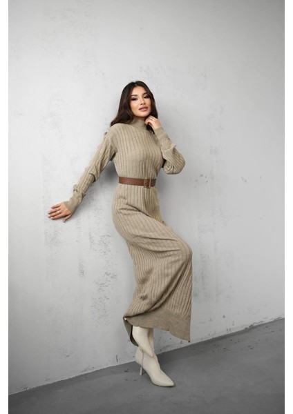 Triko Maxi Boy Kemer Detaylı Elbise fiyatları