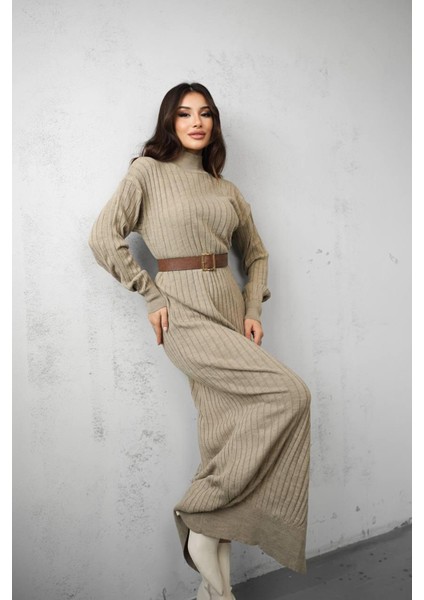 Triko Maxi Boy Kemer Detaylı Elbise fırsatları