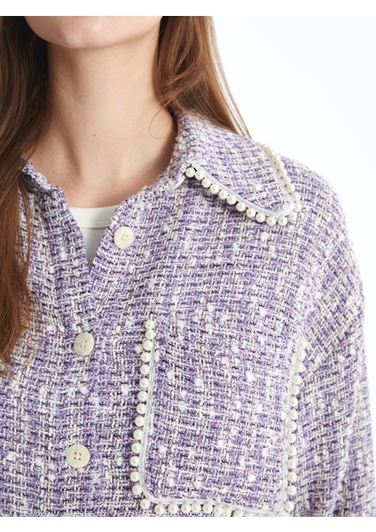 Yeni Sezon Kendinden Desenli Kadın Tüvit Gömlek Tunik modelleri