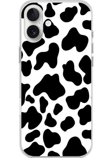 iPhone 16 Plus Uyumlu Inek Desenli Tasarımlı Baskılı Silikon Kılıf