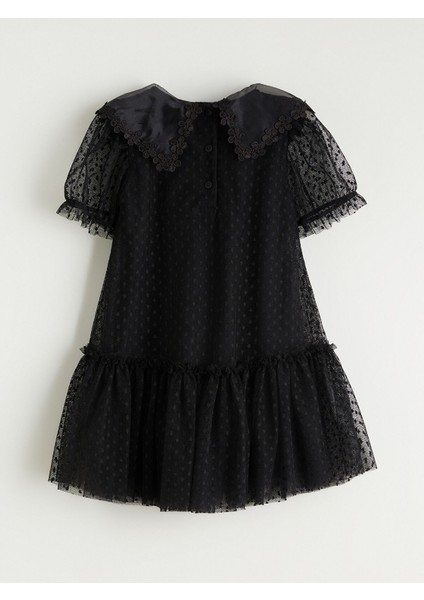 Yeni Sezon Balon Kollu Fırfırlı Kız Çocuk Elbise fırsatları