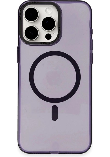 iPhone 15 Pro Kılıf Anka Pc Magneticsafe Sert Metal Kapak - Mor