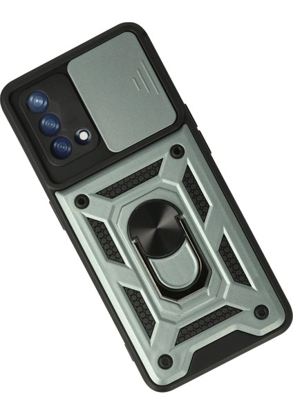 Oppo A74 4g Kılıf Pars Lens Yüzüklü Silikon - Yeşil fiyatları