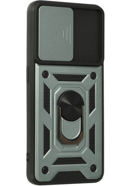 Oppo A74 4g Kılıf Pars Lens Yüzüklü Silikon - Yeşil modelleri