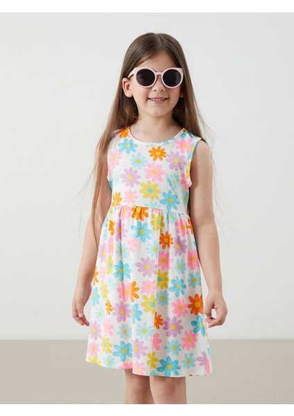 Yeni Sezon Bisiklet Yaka Baskılı Kız Çocuk Penye Elbise fiyatları