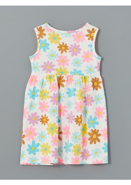 Yeni Sezon Bisiklet Yaka Baskılı Kız Çocuk Penye Elbise fırsatları